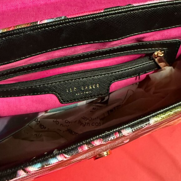 Ted Baker Floral Print Crossbody Bag with Removable Straps and Pink Lining - Picture 8 of 11